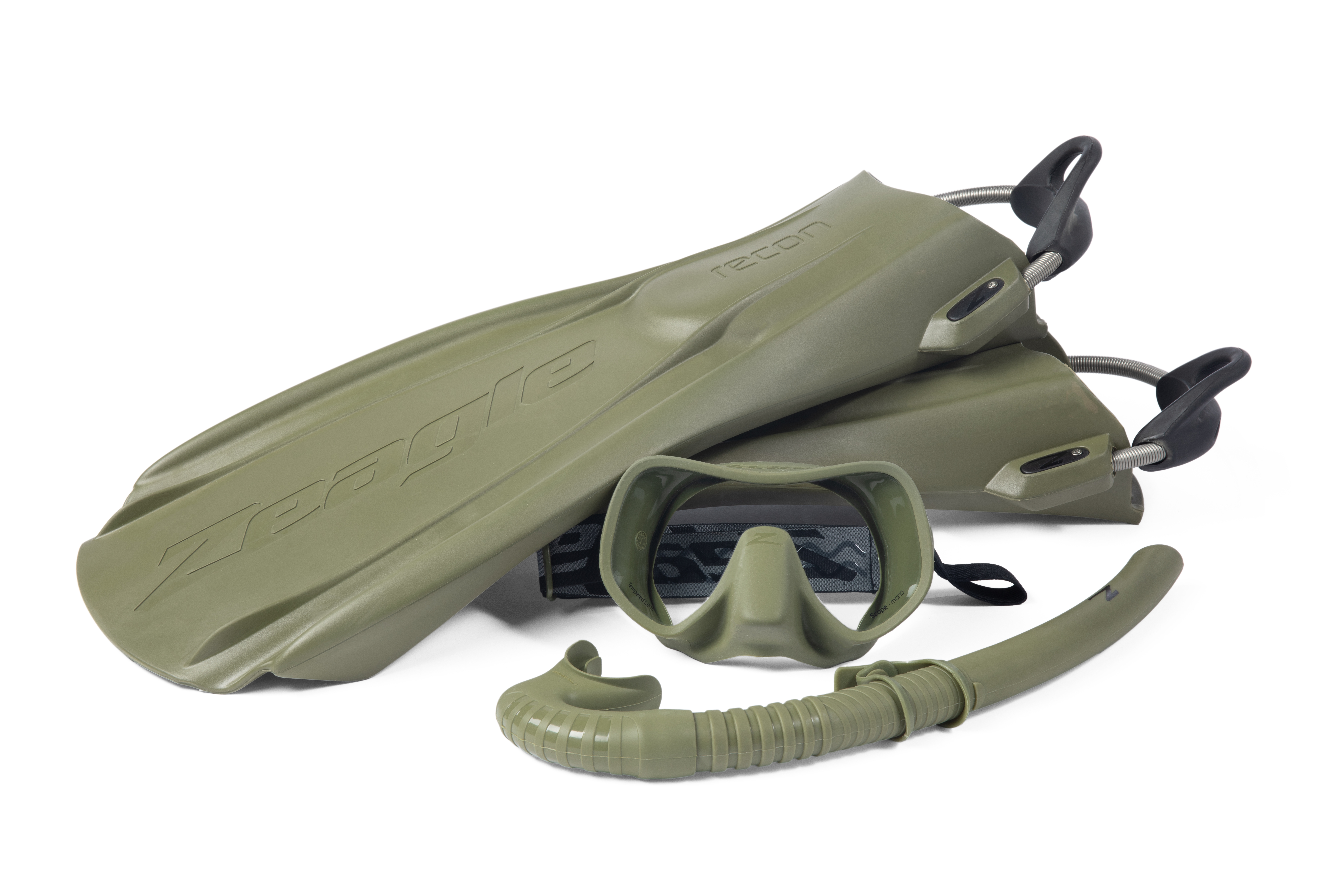 Zeagle recon tango scope mono mask fins snorkel olive green