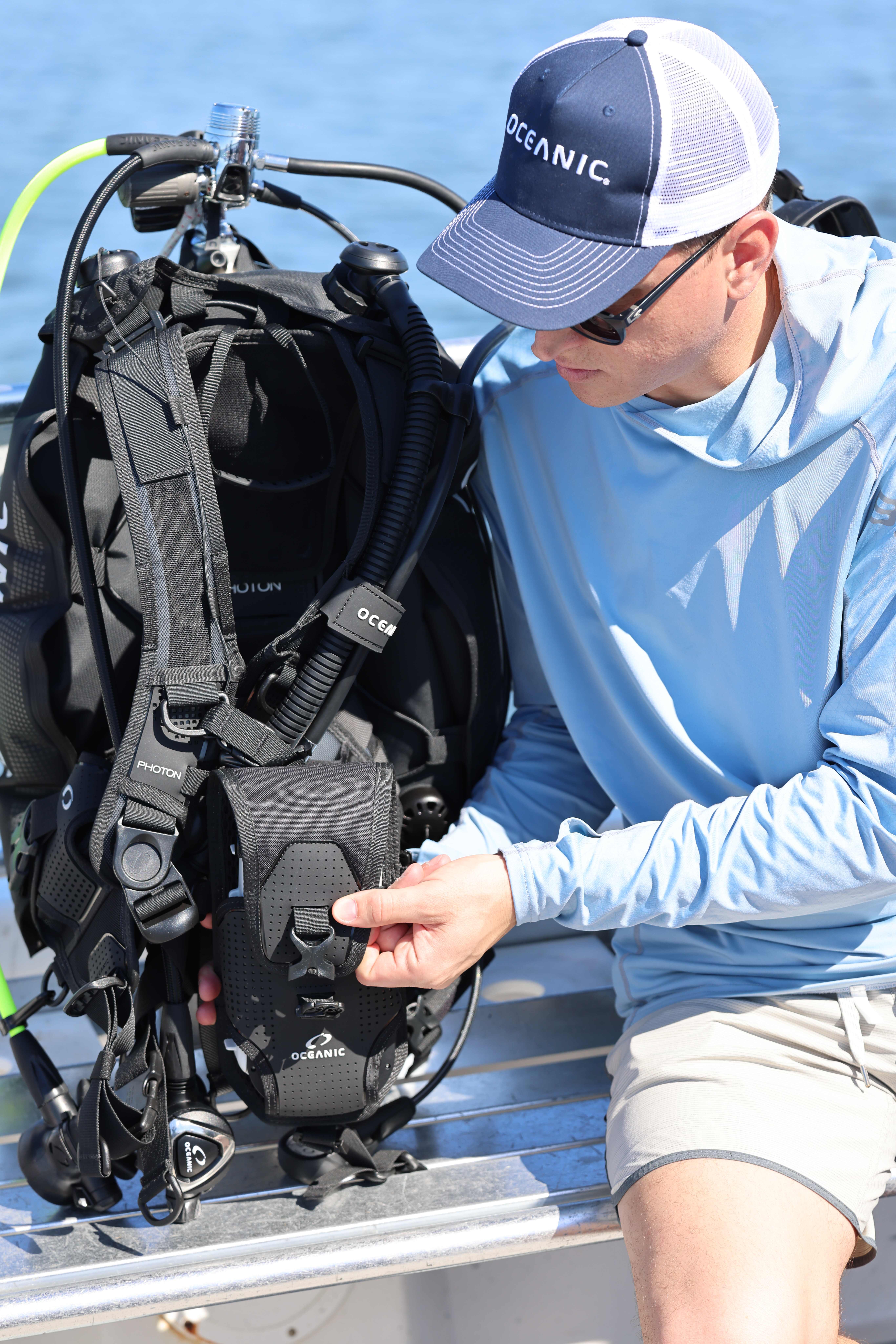 Dive housing holster closed topside